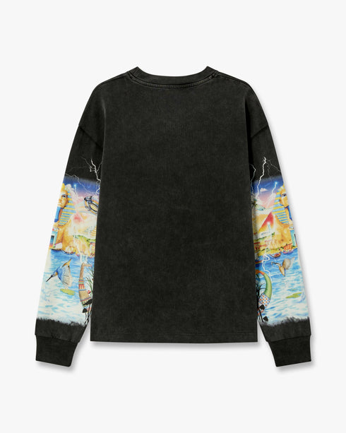 CASABLANCA Black Egypt As It Was Long Sleeve T‑Shirt Men's Apparel