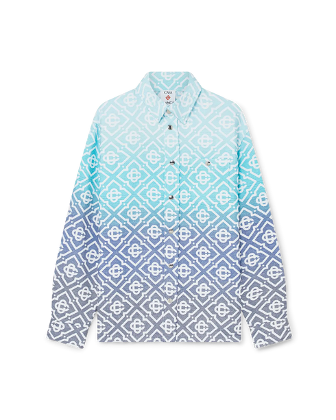 CASABLANCA Monogram Gradient Jacquard Shacket Men's Apparel