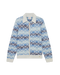 CASABLANCA Space Dye Monogram Long Sleeve Merino Cardigan Men's Apparel