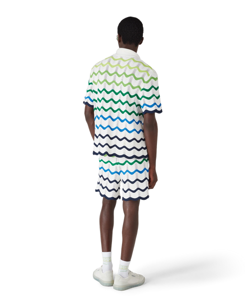 CASABLANCA Wave Short Sleeve Knitted Shirt Men's Apparel