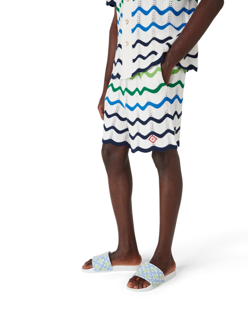 CASABLANCA Wave Knitted Shorts Men's Apparel