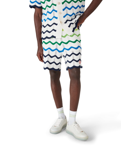CASABLANCA Wave Knitted Shorts Men's Apparel