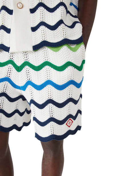 CASABLANCA Wave Knitted Shorts Men's Apparel