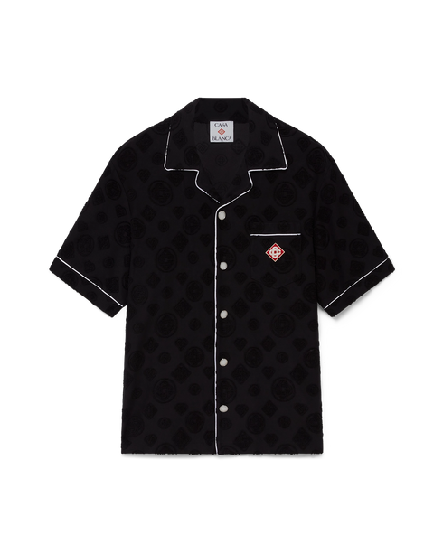 CASABLANCA Towelling Monogram Short Sleeve Shirt Men's Apparel