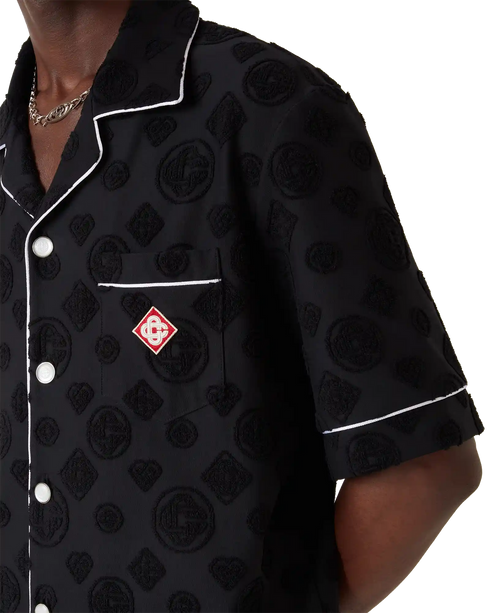 CASABLANCA Towelling Monogram Short Sleeve Shirt Men's Apparel