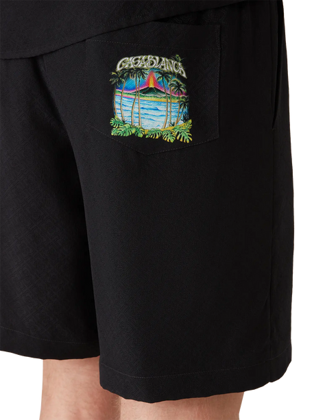 CASABLANCA Volcano Jacquard Silk Shorts Men's Apparel