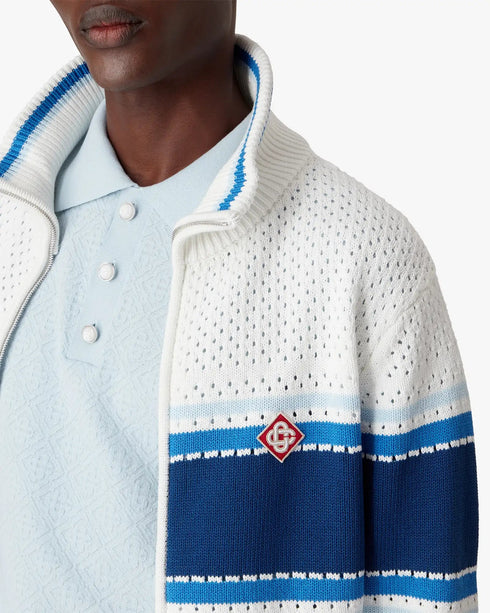 CASABLANCA Mesh Stripe Track Jacket Men's Apparel
