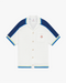 CASABLANCA White & Blue Short Sleeve Crochet Shirt Men's Apparel