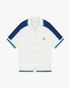 CASABLANCA White & Blue Short Sleeve Crochet Shirt Men's Apparel
