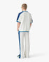 CASABLANCA White & Blue Short Sleeve Crochet Shirt Men's Apparel