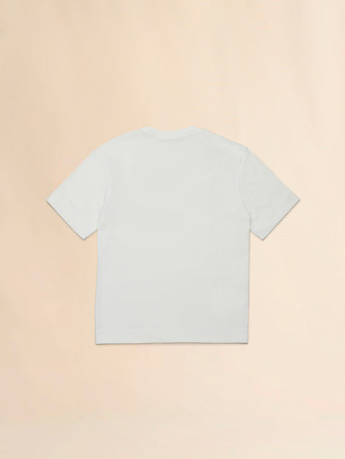 MARNI Off-white cotton t-shirt with logo Kids Apparel