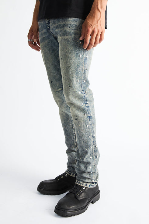 RTA Bryant Skinny Jean | Marine Paint Stud Men's Apparel