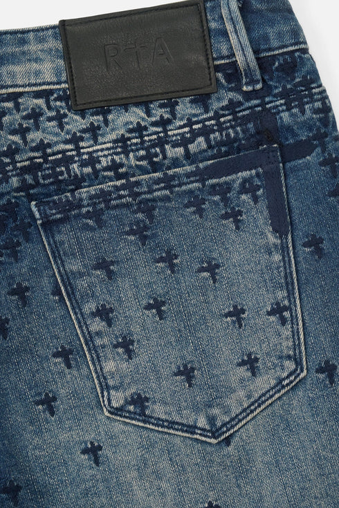 RTA Bryant Skinny Jean | Coastal Rinse Allover Cross Men's Apparel