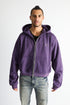 RTA Kaen Cropped Zip-up Hoodie | Grape Curva Ultra Men's Apparel