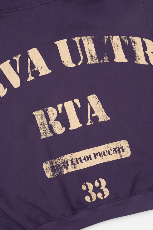 RTA Kaen Cropped Zip-up Hoodie | Grape Curva Ultra Men's Apparel