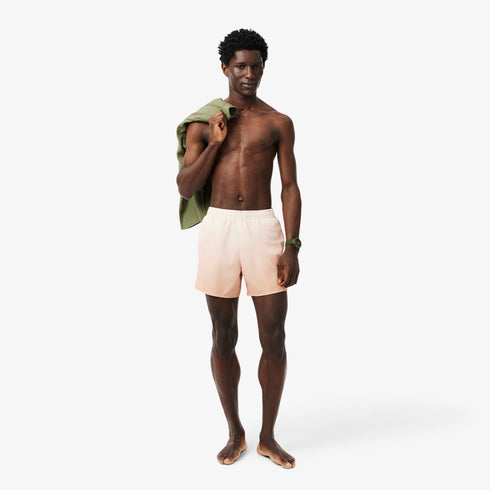 LACOSTE Short Ombré Print Swim Trunks Mens Apparel