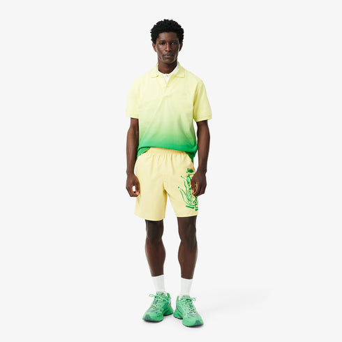 LACOSTE Long Branded Swim Trunks Mens Apparel