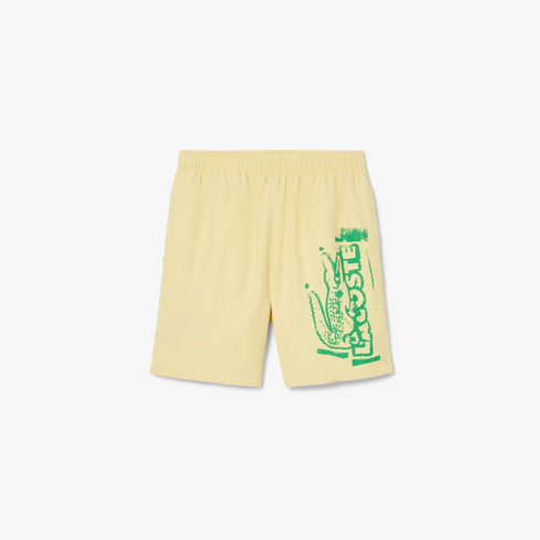 LACOSTE Long Branded Swim Trunks Mens Apparel