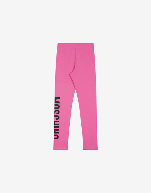 MOSCHINO Logo Print Jersey Leggings Kids Apparel