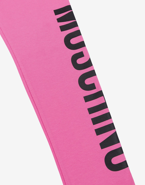 MOSCHINO Logo Print Jersey Leggings Kids Apparel