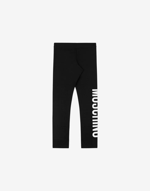 MOSCHINO Logo Print Jersey Leggings Kids Apparel