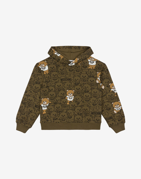 MOSCHINO All-Over Teddy Bear Hoodie Kids Apparel