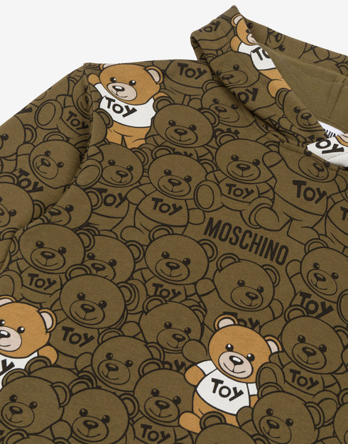 MOSCHINO All-Over Teddy Bear Hoodie Kids Apparel