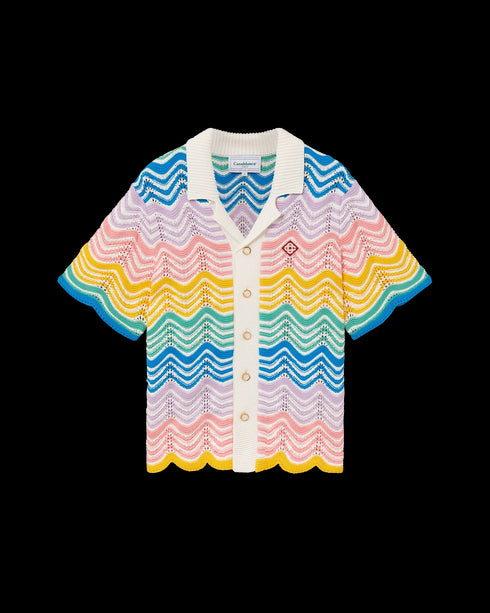 CASABLANCA Gradient Wave Knit Shirt Mens Apparel