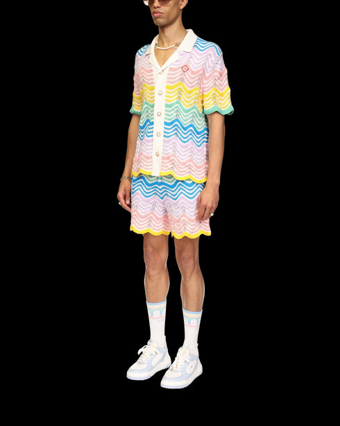 CASABLANCA Gradient Wave Knit Shirt Mens Apparel