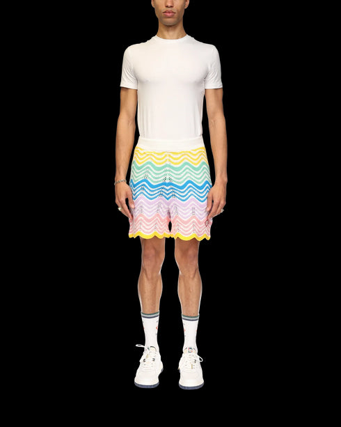 CASABLANCA Gradient Wave Knit Shorts Mens Apparel