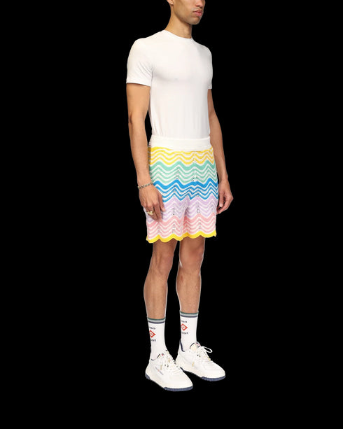CASABLANCA Gradient Wave Knit Shorts Mens Apparel