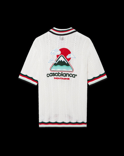 CASABLANCA Cotton Montagne Ondulee Short-Sleeve Crochet Shirt Mens Apparel