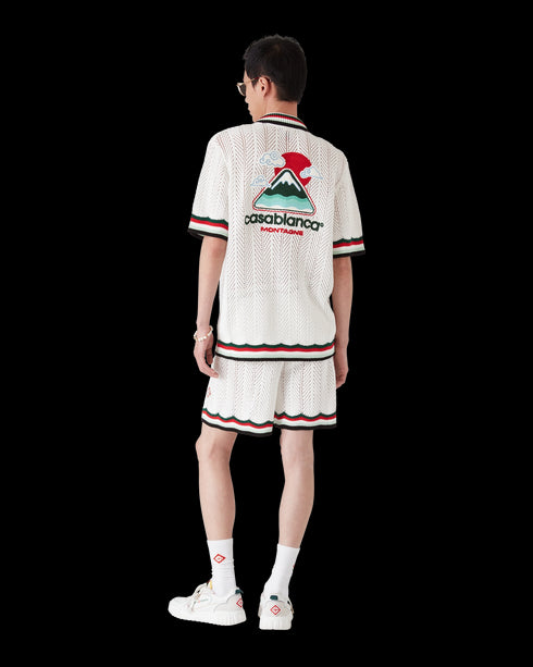 CASABLANCA Cotton Montagne Ondulee Short-Sleeve Crochet Shirt Mens Apparel