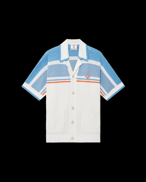 CASABLANCA Cotton Tennis Short-Sleeve Crochet Shirt Mens Apparel