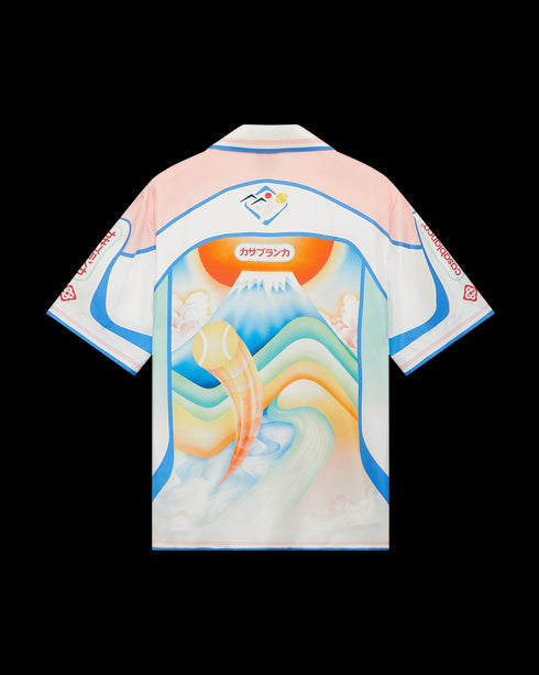 CASABLANCA Fuji Dream Short-Sleeve Silk Shirt Mens Apparel