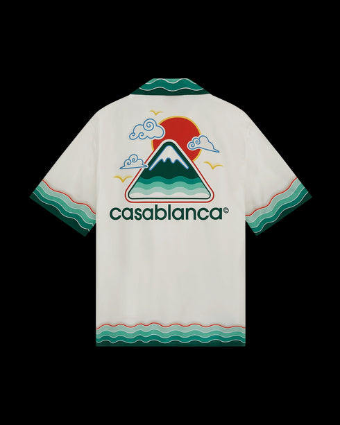 CASABLANCA Montagne Ondulée Short-Sleeve Silk Shirt Mens Apparel
