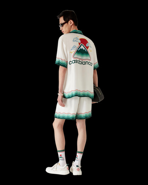CASABLANCA Montagne Ondulee Silk Shorts Mens Apaprel