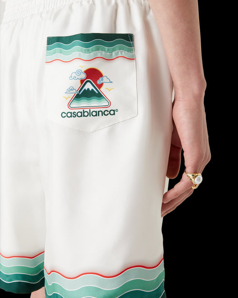 CASABLANCA Montagne Ondulee Silk Shorts Mens Apaprel