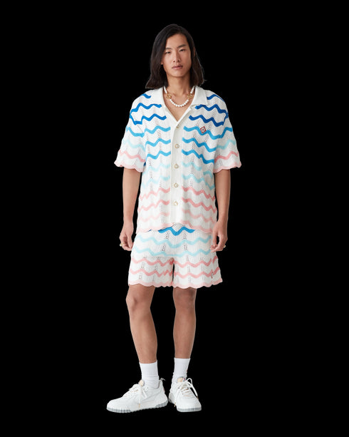 CASABLANCA Gradient Wave Crochet Shorts Mens Apparel
