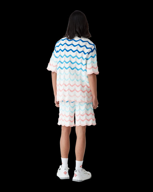 CASABLANCA Gradient Wave Crochet Shorts Mens Apparel