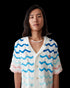 CASABLANCA Gradient Wave Crochet Shirt Mens Apparel