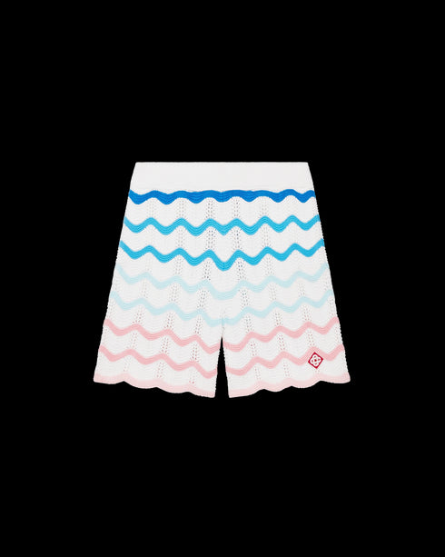 CASABLANCA Gradient Wave Crochet Shorts Mens Apparel