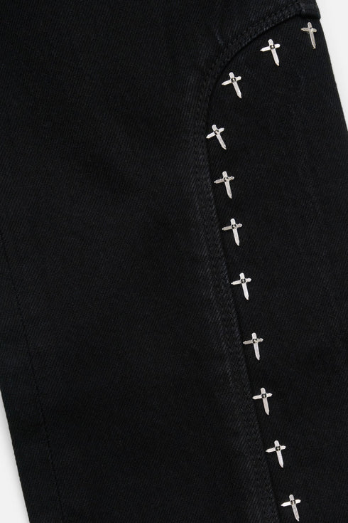 RTA Enzo | Black Cross Rivet Mens Apparel