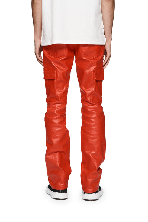 PURPLE BRAND Patent Film Cargo Flare Mens Apparel
