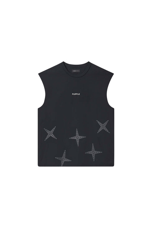 PURPLE BRAND P103 Embroidered Star Tank Top Mens Apparel