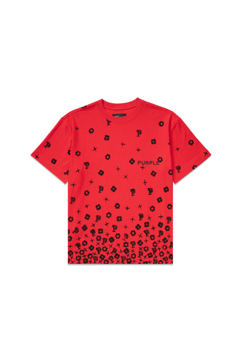 PURPLE BRAND Scatter Monogram High Risk Red T-Shirt Mens Apparel