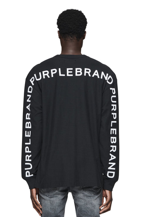 PURPLE BRAND P204 Textured Jersey L/s Tee Mens Apparel