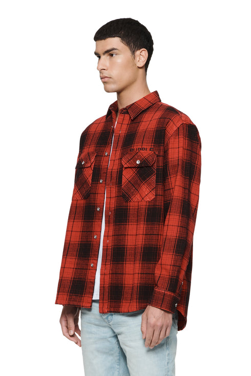 PURPLE BRAND P331 Plaid Flannel L/s Shirt Mens Apparel