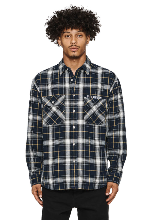 PURPLE BRAND Plaid Flannel Ls Shirt Mens Apparel