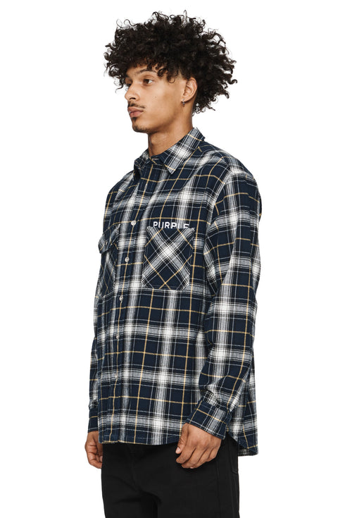 PURPLE BRAND Plaid Flannel Ls Shirt Mens Apparel